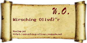 Wirsching Olivér névjegykártya